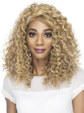 Vivica A Fox Pure Stretch Cap Synthetic  Long  "16 inch" Curly Swiss Lacefront  Wig-LACE WIG